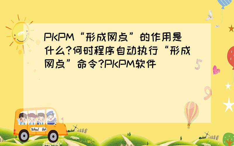 PKPM“形成网点”的作用是什么?何时程序自动执行“形成网点”命令?PKPM软件