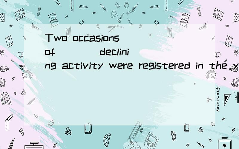 Two occasions of ___ declining activity were registered in the years of 1929 and 1987.a)disastrouslyb)disastrous选择a 还是 b,为什么?