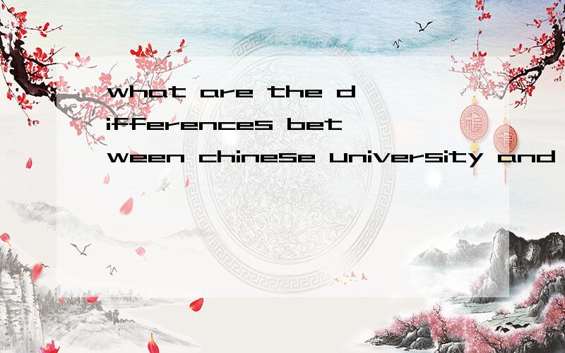 what are the differences between chinese university and british universities