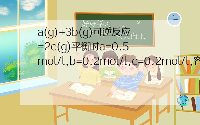 a(g)+3b(g)可逆反应=2c(g)平衡时a=0.5mol/l,b=0.2mol/l,c=0.2mol/l,容器2l,恒温恒压通入1.8mola,为什么平衡会逆向移动啊?