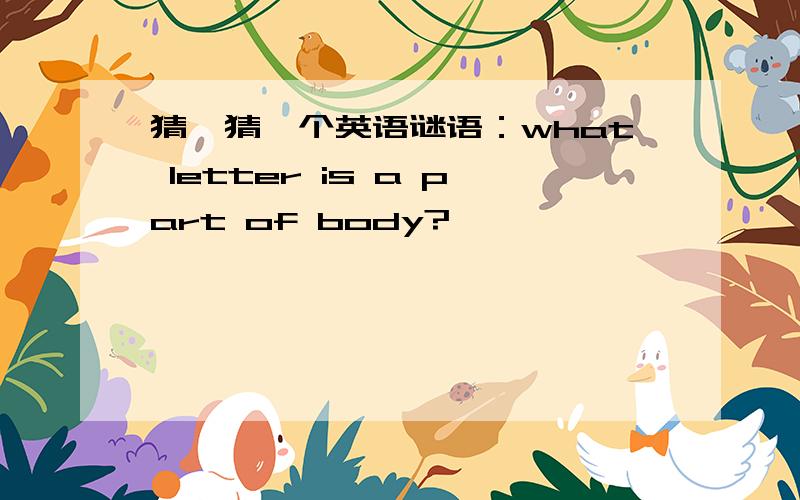 猜一猜一个英语谜语：what letter is a part of body?